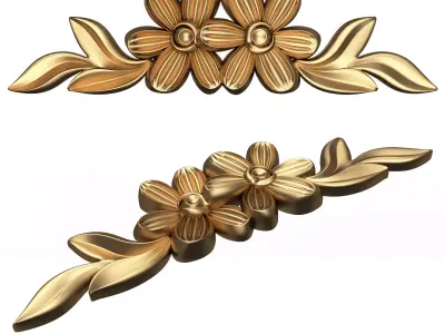 Carved Flower Decor 06 Low-poly 3D model