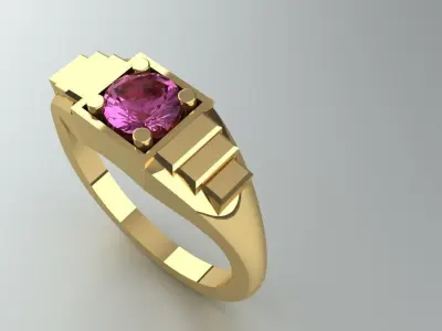 Ladies 5mm Diamond Ring Gold Silver Platinum Jewelry 3D print model