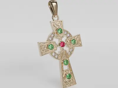 pendant cross with links 3D print model