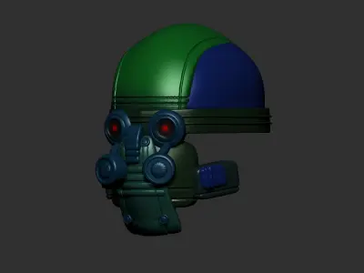 helmet high poly sculpt 3d printable ver 7 3D model 3D model 17