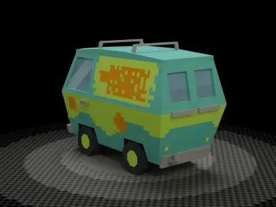 PS1 Mystery Machine Low-poly 3D model