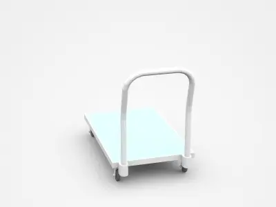Bright Empty Container Cart 3D model