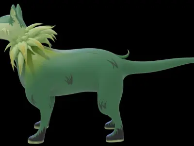 Dog toon style 2  Low-poly 3D model