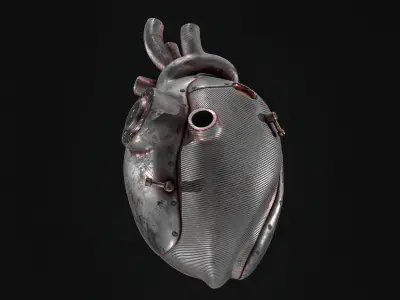 Sci-fi Steel Heart Low-poly 3D model