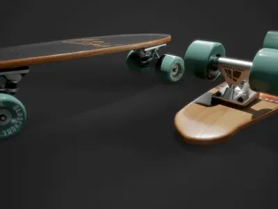 Skateboard with wheels Free low-poly 3D model