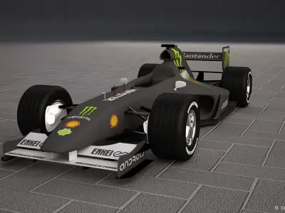 Race Car Low-poly 3D model