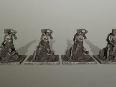 statue of woman holding child Low-poly 3D model