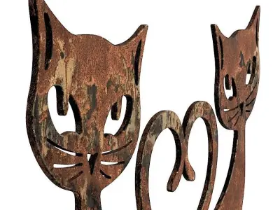 Cats metal decoration 3D model
