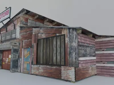 Shanty Garage Sun Motors Free low-poly 3D model