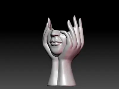 Vase - the girls face 3D print model