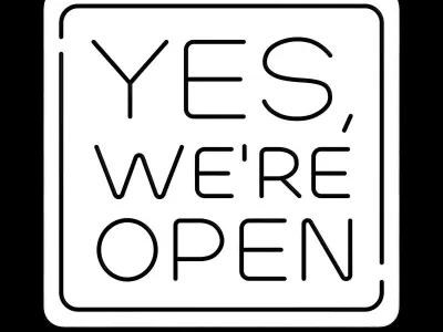  Yes Were Open Neon Sign 3D model
