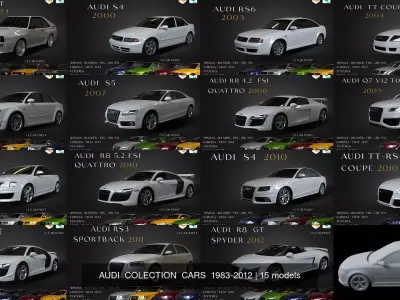 AUDI  COLECTION  CARS  1983-2012 3D Model Pack