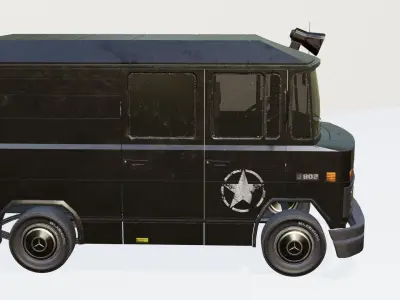 Lowpoly Mercedes 508 Truck Low-poly 3D model