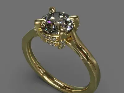 Solitaire ring 3D print model