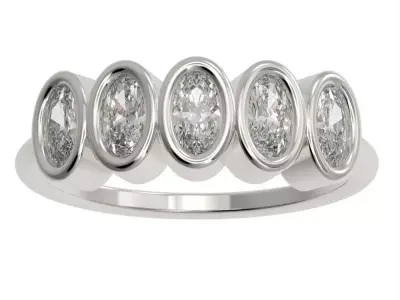 Oval cut bezel ring N6 3D print model