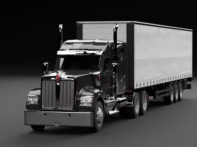 Kenworth 990 Truck Black 3D model