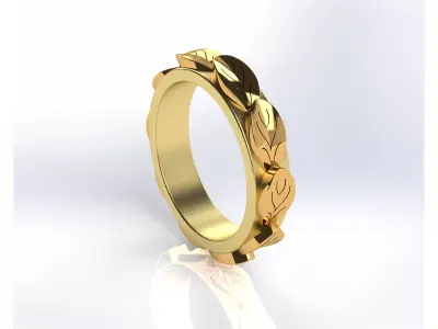 The Golden Leaf Ring 3D print model