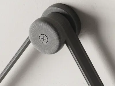 Modern Leather Round Hanging Mirrors - West Elm 3D model