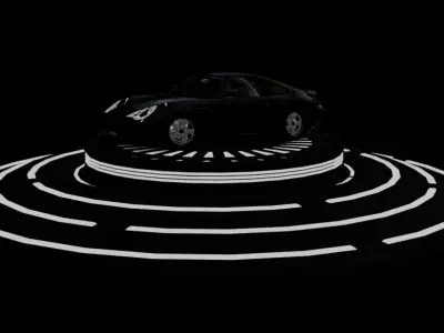 Porsche 911 966 turbo 1989 animated Low-poly 3D model