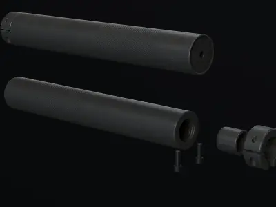 M4 Suppressor Gordon - Allen Engineering Low-poly 3D model