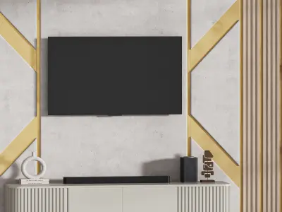 Modern TV Wall 029 3D model