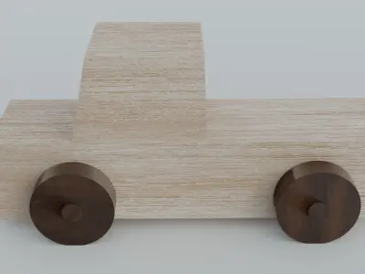 Wooden Toy Car 3D model