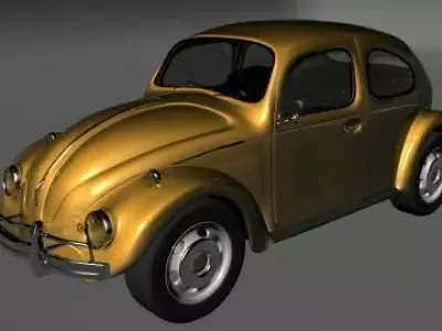 volkswagen golden beetle Low-poly 3D model