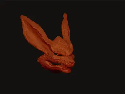 naruto nine-tailed demon fox kyuubi mask 3D print model