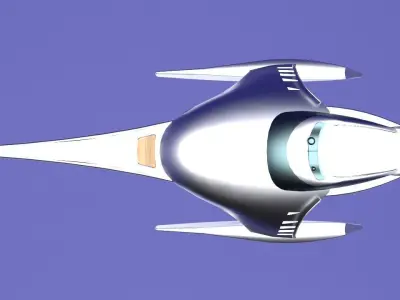 Adastra futuristic spaceship flying 3D model