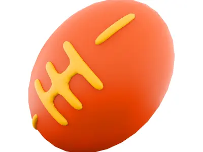 3d llustration of an American Football Ball on white background 3D model