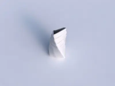 Vase twist tipped triangle with smooth horizontal ribbons  3D print model