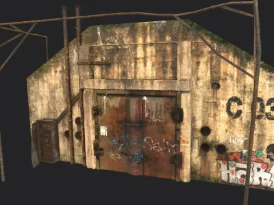 Facade  Of Abandoned Nuclear Bunker  3D model