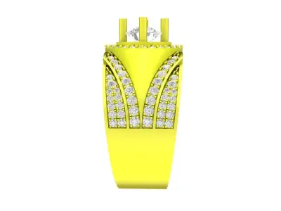 A7336 Luxury Korean Style Diamond Men Ring 3D Model 3D print model