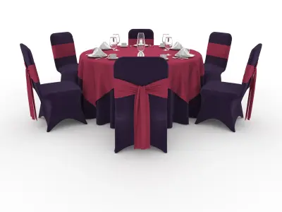 Banquet Table and Chair 55 3D model