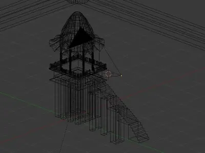 Lake Temple Low-poly 3D model