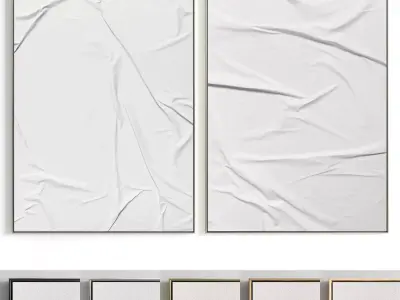 Plaster Two Photo Frame 126 Low-poly 3D model