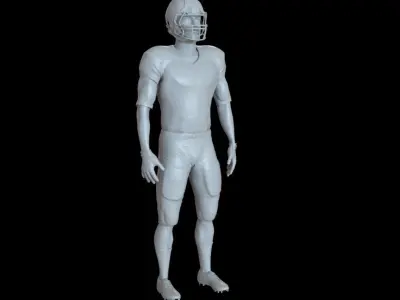 American Footbal Uniform with mannequin 3D model