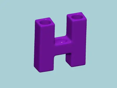 Vase H - Alphabet Vases Collection Letters - STL Printable 3D print model