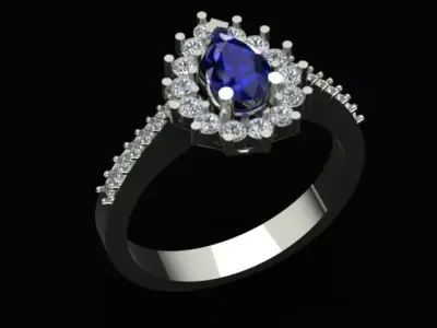 Luxury Wedding Diamond Ring 3D print model