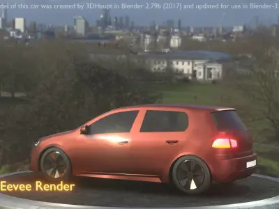 City Car 80 Compact Class Type-C Brown Low-poly 3D model