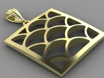 Earring and Pendant sets ornamental design minimalistic 3D print model
