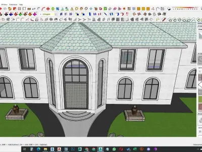 Modern Spanish Revival luxury house design 3D model