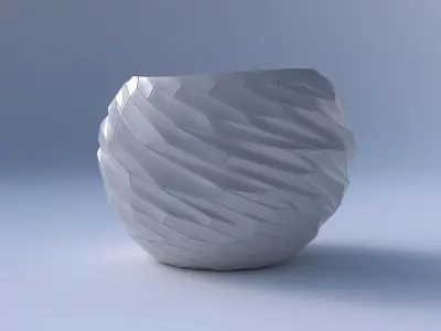 Bowl compressed 2 with fine twisted organic cells 3D print model