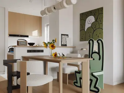 Modern living room dining room interior scenes 275 3D model