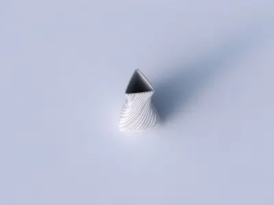 Vase puffy triangle with flowing extruded lines 3D print model