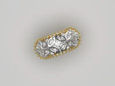 luxury woman ring jr00037 3D print model