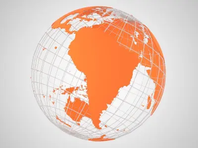 Globe News Skeleton Orange 3D model