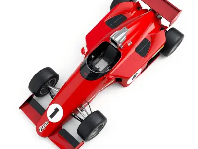Classic Red Formula  Car D model pack Low-poly 3D model
