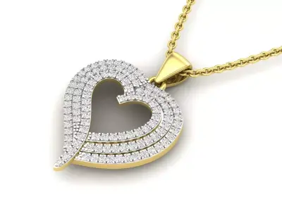 AV 565 Diamond Ladies Heart Pendant 3D print model
