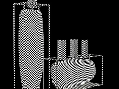 Dramatic Overscale Flames - Sculptural Candle Set Low-poly 3D model